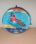Swimways Spring Float Recliner Pool Lounge Chair Hyper-flate Valve Aqua 55 X38. Fixed Price $39.99.