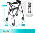 Stander Wonder Life Foldable Rollator Walker Black Walnut 4250-BW. Fixed Price $138.50.
