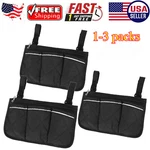 1-3X Wheelchair Side Pouch Storage Bag Armrest Pocket Organizer Holder Us. Fixed Price $7.44.