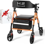 Foldable Rollator Walker For Seniors With Seat, 8" Wheels, Dual Height Adjust. Fixed Price $124.99.