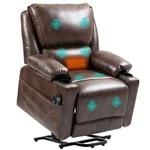 Homcom Lift Recliner Chair, Power Sofa With Massage And Heat, Brown. Fixed Price $428.99.