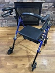 Likenew Drive Medical 4-WHEEL Rollator Walker Seat & Back Support RTL10261BL. Fixed Price $49.99.