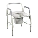 Drive 11125PSKD-1 Steel Drop Bedside Commode Padded Seat Arms New Open Box. Fixed Price $99.99.