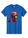 Golden-retriever-tennis-ball Mens Graphic Tee, 100% Cotton, Casual Summer Wear. Fixed Price $23.00.