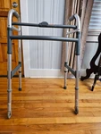 Invacare 6281A Folding Walker With Wheels, Adjustable Height. Fixed Price $12.00.