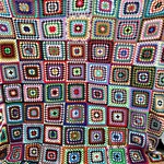 Handmade Queen Blanket Granny Square Multi-color Crochet Throw 97" X 107" Afghan. Fixed Price $68.00.