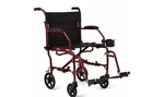 Medline Ultra Lightweight Transport Wheelchair Red Frame With Black Upholstery. Fixed Price $105.99.