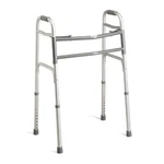 Medline Extra Wide Two Button Heavy Duty Walker Lightweight Folds Adjust Height. Fixed Price $45.00.