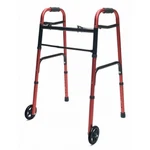 Lumex Adult Walker With 5" Front Wheels 716270R Red Aluminum Dual Release. Fixed Price $51.29.