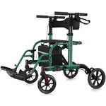 Walkmate Rollator Walker Transport Chair For Seniors, 10'' Wheels With Footrests. Fixed Price $139.99.