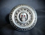 Mars Crypt Relic Skull Belt Buckle Red Crystal Eyes Handmade Darren Mcneese. Fixed Price $289.99.
