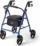 Medline Standard Steel Folding Rollator Walker - 8" Wheels, Blue (MDS86850EBS8). Fixed Price $63.75.