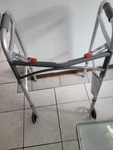 Drive 10210-4ASM Deluxe Two Button Folding Walker With 5 Inch Wheels Silver. Fixed Price $30.00.