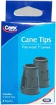 Carex Cane Replacement Tips, Metal Reinforced, 1", Pair Ct, Black FGA720-00. Fixed Price $9.99.