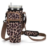 Leopard Water Bottle Carrier With Strap For 40OZ Tumbler And Phone Pocket. Fixed Price $21.82.
