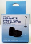 Medline 1/2" Tips For Small Base Cane, Black- Box Contains Pair. Fixed Price $7.00.
