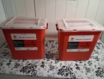 2 Pack!! Sharps Disposable Biohazard Container, Gallon, Red, 101-8704. Fixed Price $17.98.