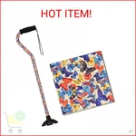Nova Joy Designer Offset Quad Cane For Seniors - Unisex Adjustable Lightweight. Fixed Price $40.32.