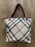 Burberry London Blue Label Vintage Classic Nova Check Pvc Tote Hand Bag Purse. Fixed Price $275.00.