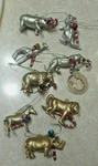 8 Mini Zoo Bell Candy Cane Ornaments Handcrafted Tiger, Hippo, Monkey, Zebra Usa. Fixed Price $19.99.