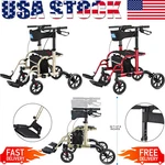 Adjustable 2 Medical Rollator Walker Folding 10 Wheels Transport Chair. Fixed Price $159.81.