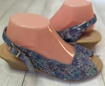 Spring Step Sling Back Padded Insole Wedge Sandal Metallic Blue Eu 41 / Us 9. Fixed Price $27.26.