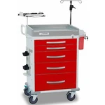 Detecto RC33669RED-L 5-DRAWER Rescue Medical Cart, Red, With Accessories. Fixed Price $2155.03.