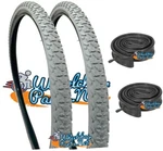 24 X 1-3/8" Primo All Terrain Knobby Tread Pneumatic Tire And Air Tubes. Fixed Price $69.50.