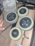 Solid Rear And Fron Caster Wheels For The Pride Jazzy J6 / Quantum Powerchair. Fixed Price $68.00.