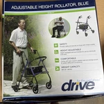 Drive 4-WHEEL Rollator 300 Lbs. Aluminum 29.5 38 Inch Handle Height Blue. Fixed Price $69.95.