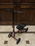 Dalton Knee Walker Scooter Foldable Steerable Mobility Aid Burgundy No Basket. Fixed Price $99.99.