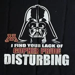 Minnesota Golden Gophers Star Wars Shirt Sz Death Vader Lack Of Pride. Fixed Price $19.99.