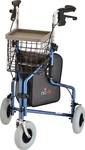 Nova Traveler 3-WHEEL Rollator Walker, All Terrain 8 Wheels Blue Open Box. Fixed Price $150.00.
