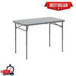 Mainstays 40" Folding Table, Adjustable Height, Portable Plastic Desk, Gray, New. Fixed Price $44.99.