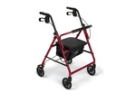 Medline Basic Steel Rollators - 350 Lb Load Capacity 6" Wheel Red. Fixed Price $124.49.