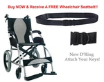 Karman Ergonomic Ultra Lightweight Transport Wheelchair S-2501F16SS-TP. Fixed Price $800.00.
