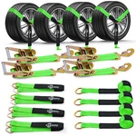 4 Pack Axle Straps Ratchet Vehicle Tie Down Kit Car For Trailers. Fixed Price $94.95.