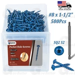 500PCS #8 Pocket Hole Screws Wood Square Drive Head Self Tapping. Fixed Price $25.99.