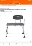 Medline Knockdown Transfer Bath Bench/back, Microban Antimicrobial Protection. Fixed Price $29.99.