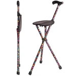 Folding Walking Cane With Seat Lightweight Aluminum Ergonomic Handle Quad Base. Fixed Price $53.49.