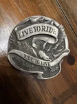 Harley Davidson Live To Ride 75TH Aniv Belt Buckle 1978 Amf Usa. Fixed Price $26.66.