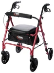 Carex Rolling Walker Burgundy Lightweight Foldable Rollator W/ Seat & Basket. Fixed Price $99.99.