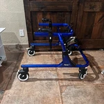 Rifton Pacer K502 Medium Gait Trainer Blue W/ Hip Positioner. Fixed Price $700.00.