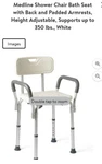 Guardian MDS89745RAH Shower/bath Chair With Padded Armrests - 350LBS. Fixed Price $26.60.