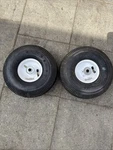 (2) Cheng Shin 4.10/3.50-4 Wheels And Tires Never Used Dusty From Sitting Around. Fixed Price $24.00.