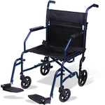 Carex RMA33677 19'' 300LBS. Folding Wheelchair With Foot Rests - Metallic Blue. Fixed Price $110.00.