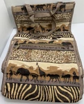 Jade Tapestry Rolling Tote Bag Animal Safari Wheeled Folding Collapsible Shopper. Fixed Price $12.74.