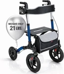 Vive All-terrain Rollator Walker W/ 12 Pneumatic Wheels, Padded Seat & Backrest. Fixed Price $170.00.