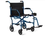 Medline Ultra Lightweight Adult Transport Wheelchair 19 Inch Seat, 300LB, Blue. Fixed Price $75.00.