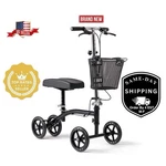 Medline Steerable Knee Walker, Large 8 Wheels, Adjustable Height And Storage Bag. Fixed Price $133.33.